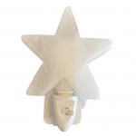 NIEUW Himalayazout nachtlampje "ster" wit voor in stopcontact + LED & Gloeilampje + gratis adapter voor elk stopcontact